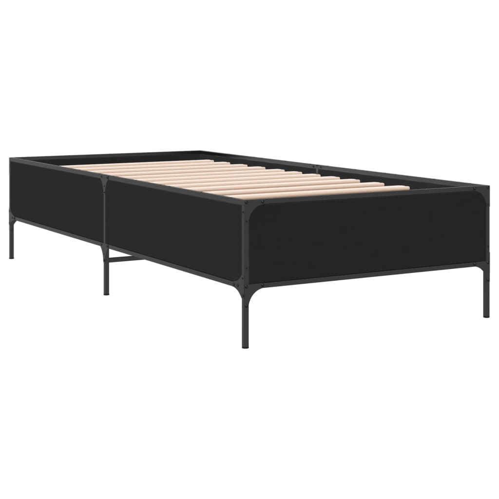 Bed Frame without Mattress Black 90x200 cm